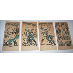 Davy Crockett Iron On Transfers Vintage Decals Cowboy Western 1950s (4) Blue